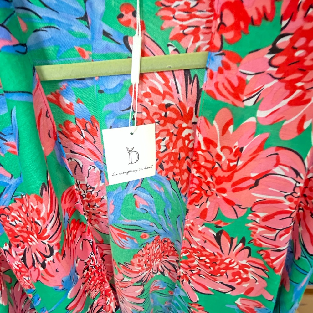 Do Everything in Love Women’s Boho Pink Blue Floral Summer Kimono Cover Up NWT - Picture 6 of 6